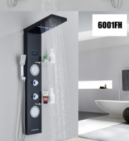 Plaque de douche cascade en acier inoxydable à poignée unique de luxe planche murale de salle de bain multifonction en céramique de pluie pour hôtels