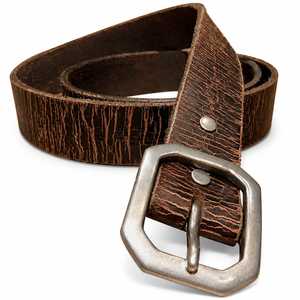 <span class=keywords><strong>Cintura</strong></span> Vintage in Vera Pelle con Effetto Patinato <span class=keywords><strong>Marrone</strong></span> <span class=keywords><strong>Scuro</strong></span>, Fibbia Quadrata, Stile Retrò Western - Product Image 1