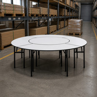 Table de banquet pliante ronde, table modulaire sectionnelle, gain de place pour la restauration, les fêtes, les expositions, les hôtels