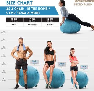 Yoga Fitness Balance Stable Chaise De Bureau Siège Doux Yoga Ball Doux Antidérapant Fitness Ball Pompe Couverture - Product Image 4