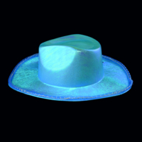 Chapeau de cowboy lumineux à LED avec éclat coloré pour fête, festival, thème western, rave, costume, accessoire d'événement