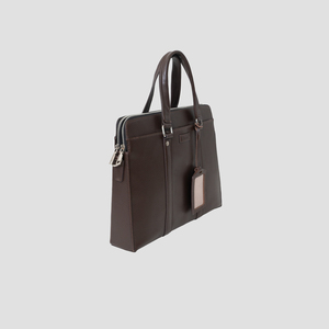 Bolso de Trabajo con Doble Cierre para Hombre, Maletín de Cuero para Negocios, Bolso Mensajero para Portátil, Bolso de Hombro Ejecutivo para Oficina - Product Image 1