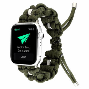 Correa de Paracord para exteriores para <span class=keywords><strong>Apple</strong></span> <span class=keywords><strong>Watch</strong></span>, banda de 38mm, 42mm, 40mm, 44mm, cuerda de nailon tejida para iWatch Series 5 4 3 2 - Product Image 2