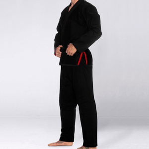 Karate Gi Set Adult Cotton Karate Uniform Mens Jacket Pants Belt Included White Black Blue <b>Red</b> Lightweight Student - Product Image 2