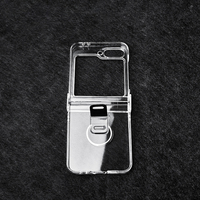 Funda para Samsung Z Flip 8 con Anillo de Soporte, Carcasa Rígida Transparente de PC para Teléfono Móvil Samsung Galaxy Z Flip 8 7