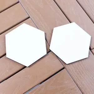 Heksagon DIY Kertas Putih Sublimasi Coaster dengan Gabus Belakang