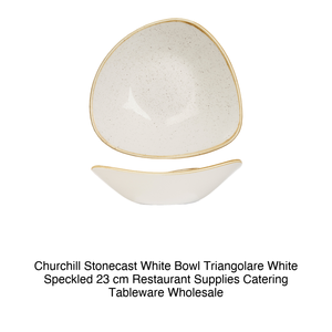 Bol triangulaire Stonecast blanc 23 cm, blanc moucheté Churchill - Product Image 2