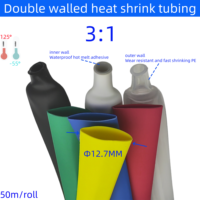 Tube thermorétractable PE Haoye 12,7 mm 3:1 4:1 Noir Rouge Double paroi adhésive Rouleau de tube thermorétractable -55C~+125C