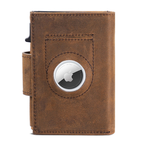 Crazy Horse Echt leder Brieftasche RFID Blocking Slim schützen Pop-up-Karten halter - Product Image 6