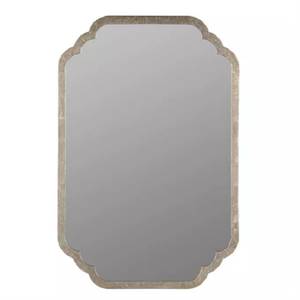 <strong>Moroccan</strong> Inspired Gold Metal Wall <strong>Mirror</strong> with Scalloped Rectangular Frame for Living Room Entryway and Modern Home Decoration - Product Image 1