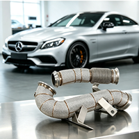 YT pour W177 Downpipe d'échappement turbo en acier inoxydable pour Mercedes Benz A45 GLA45 CLA45 AMG avec bouclier thermique, livraison rapide