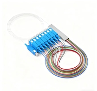 FTTH Mini Tube Fiber PLC Splitter con 1 X8 Way SC/UPC Connector Cables de comunicación Producto