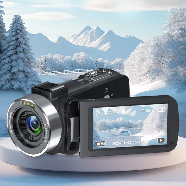 4K UHD 80MP Professional WiFi Vlog Camcorder 18X Zoom 3.0-Inch Touch Screen Night Vision Digital Video Record Camera