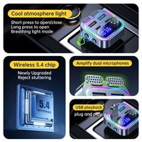 Transmisor FM Portátil para Auto BT5.3, Cargador Rápido USB Dual PD30W, Adaptadores para Teléfono, Formato de Audio MP3, Transmisor Tipo C, Cargador USB para Auto