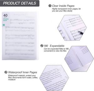 5 Pcs Binder Plastic <b>Sleeves</b> 30 Pocket Clear Presentation <b>Book</b> A4 Sheet Protectors Document Display Portfolio <b>Book</b> Folder - Product Image 5