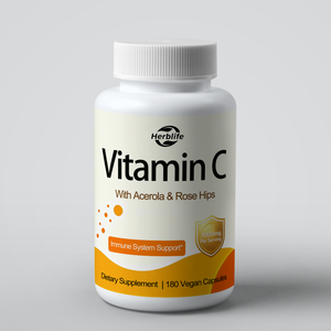 Suplemento de Vitamina C de Marca Privada OEM con Acerola y Rosa Mosqueta 1000mg, Apoyo al Sistema Inmunológico, 180 Cápsulas por Botella - Product Image 1