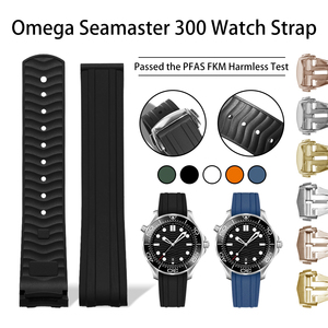 สายนาฬิกายาง FKM สำหรับ Omegaa <span class=keywords><strong>Seamaster</strong></span> <span class=keywords><strong>300</strong></span> CTS ยี่ห้อ Jettda Factory Wholesale ผลิตจากยางฟลูออโร คุณภาพเทียบเท่าสายแท้ - Product Image 5