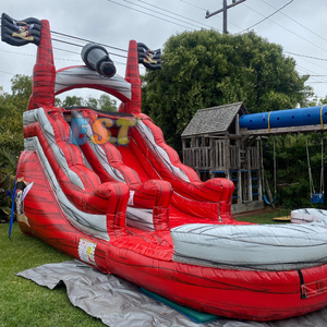 Tobogán <span class=keywords><strong>de</strong></span> agua inflable pirata Mármol rojo Comercial PVC Barco Cañón Barco pirata Tobogán <span class=keywords><strong>de</strong></span> agua inflable Tobogán <span class=keywords><strong>de</strong></span> agua con piscina - Product Image 2