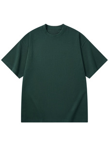 Abbigliamento alla moda del marchio estivo nuovo stile americano West Coast abiti uomo donna tinta unita collo a maniche corte cotone 100% 300 grammi - Product Image 5
