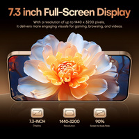 Nouveau Smartphone I17ProMax 2025, Écran HD+ AMOLED 7.3'', 16 Go + 1 To, Caméra Arrière Quad 48MP + 108MP, Processeur Deca Core, CDMA 5G, Version Globale, Français, 65W