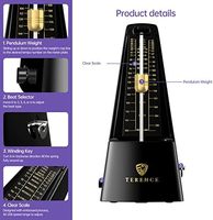 TERENCE Black Guitar Metronome Piano Violin Drums Other Instruments Accurate Beat Tempo Track Beginners Musical Accessories