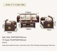 Direkt vom Hersteller: Neues Sofa-Set im Chinesischen Stil aus Sandelholz mit Couchtisch, Ganzjahres-Wohnzimmermöbel-Set mit TV-Schränken