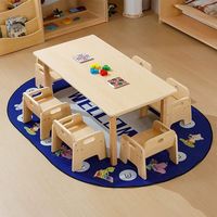 Ensemble table et chaises Montessori en bois massif pour enfants, idéal pour la maternelle, la garderie, les activités ludiques, l'art et l'étude, mobilier pour bébés, fabrication en usine