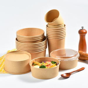 Vente directe d'usine, gobelet à soupe en papier kraft blanc, bol à nouilles personnalisé, bol à soupe jetable, bol à <span class=keywords><strong>poke</strong></span>, récipient alimentaire à <span class=keywords><strong>emporter</strong></span> - Product Image 5