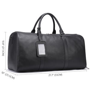 Sac de voyage extensible en cuir véritable pour homme <span class=keywords><strong>Marant</strong></span>, fermeture à cordon, imperméable, durable, compartiment à chaussures, bandoulière, forme baril - Product Image 4