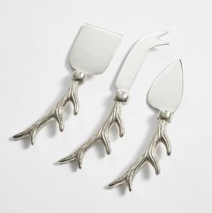 Juego de cuchillos de queso de 3 piezas de Metal hechos a mano de la mejor venta con mango de asta texturizado para boda fiesta restaurante Hotel - Product Image 4