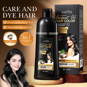 SADOER Nouveau Shampooing Colorant à l'Huile de Coco Nourrissant pour Nettoyer la Couleur des <span class=keywords><strong>Cheveux</strong></span> Brillance Longue Durée Hydratant Soins des <span class=keywords><strong>Cheveux</strong></span> et de la Peau - Product Image 4