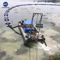 Petit dragueur fluvial avec moteur diesel, pompe à sable, fonction de pulvérisation d'eau et pipeline de décharge