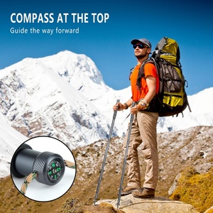 Bastone da <span class=keywords><strong>Trekking</strong></span> Leggero in Alluminio per <span class=keywords><strong>Uomo</strong></span> e Donna, Multifunzionale, Smontabile, con Punta in Ferro, Pieghevole - Product Image 6