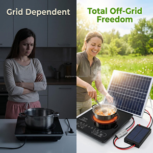 24V/48V Portable Single Burner Off-Grid Induction Cooker/<b>Stove</b> Touch Control Waterproof Battery Power for Car Household Use 2100 - Product Image 4