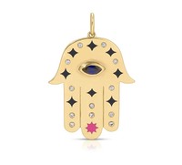 Collier en laiton plaqué or 18 carats avec pendentif Hamsa de protection, style bohème, zircon et perle, design mignon, idéal pour les fêtes, mariages et cadeaux.
