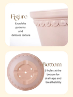 Pot de fleurs en plastique léger, design bohème minimaliste européen, écologique avec trou de drainage pour bureau et usage domestique