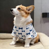 Vêtements pour chiens légers et respirants à imprimé os, pour Corgi, Bouledogue français, Bichon Frisé, Teddy, petits chiens, collection printemps/automne, très prisés