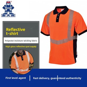 เสื้อยืดสะท้อนแสงสีส้มเรืองแสง Uncle E795 ผลิตจากโพลีเอสเตอร์กันความชื้น เหมาะสำหรับงานก่อสร้าง ขนส่งทางถนน และท่าเรือ - Product Image 2
