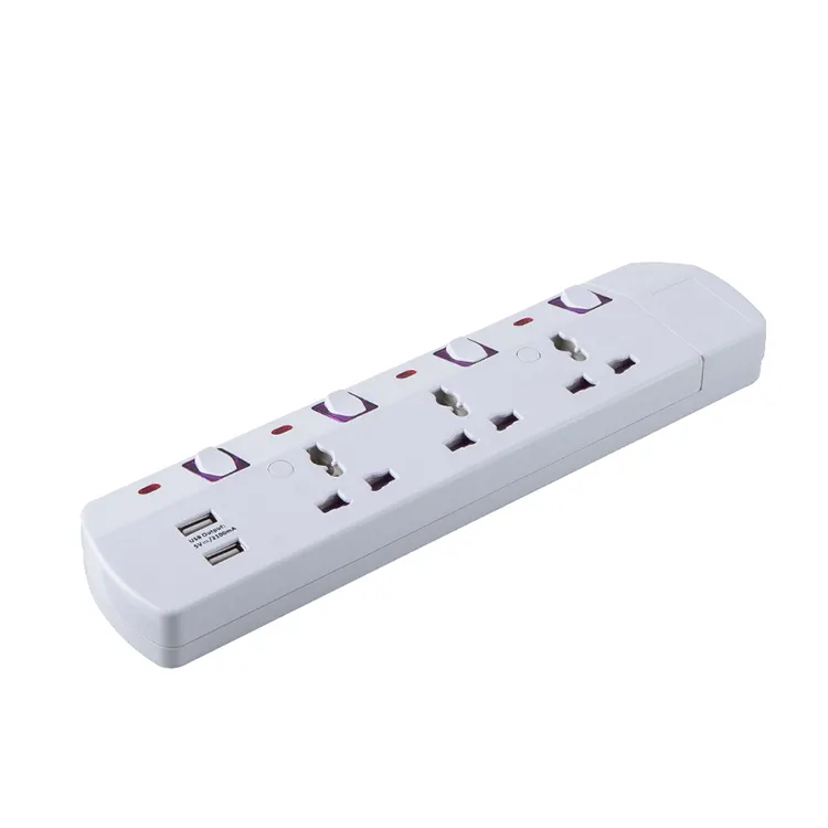 Multi socket extension cord universal type with child safety(fused)