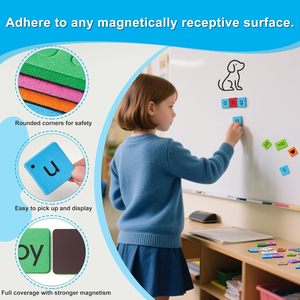 Ensemble de 6 paquets de tuiles magnétiques en mousse pour l'apprentissage du phonème, l'orthographe et les manipulations STEM - Enfants, enseignants, maternelle, <span class=keywords><strong>3ème</strong></span> année - Product Image 4