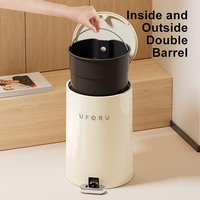 UFORU Poubelle Salle de Bain Poubelle à pédale pour compost de cuisine Poubelle en plastique pour le bureau