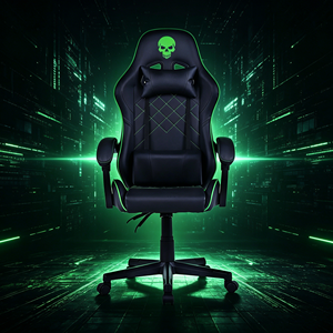 Silla <span class=keywords><strong>Gamer</strong></span> Ejecutiva Ajustable de Cuero Negro para Oficina, Silla Giratoria Reclinable para Niños, Muebles de Oficina de Alemania - Product Image 1