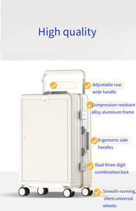 <span class=keywords><strong>Valise</strong></span> à roulettes de voyage de grande capacité avec 4 roues Bagages à poche ouverte avant légers et durables Prix d'usine directement bon marché - Product Image 3