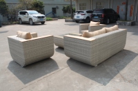 Bequem gefertigte Gartenmöbel Korb weide Terrasse Aluminium Freizeit grau PE Rattan Garten Sofa Set