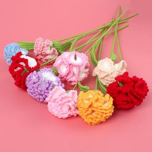 Ramo <span class=keywords><strong>de</strong></span> clavel <span class=keywords><strong>de</strong></span> <span class=keywords><strong>ganchillo</strong></span> hecho a mano, decoración <span class=keywords><strong>de</strong></span> boda, Bola <span class=keywords><strong>de</strong></span> <span class=keywords><strong>flores</strong></span> creativa, regalo pequeño para el Día <span class=keywords><strong>de</strong></span> la madre, adorno <span class=keywords><strong>de</strong></span> simulación - Product Image 1