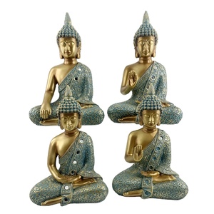 Polished Resin Buddha Head Sculpture Modern Zen Art For Indoor Spaces - Product Image 1