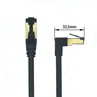 Kabel Patch Ethernet Cat8 Sudut Kanan 90 Derajat Harga Pabrik VICENRAY, S/FTP Terperisai Tembaga Terpilin 40Gbps 2000MHz PVC LSZH