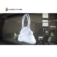 Affichage LED holographique flexible d'intérieur avec pilote LED intégré, conception transparente P3.9 pour utilisation dans les ascenseurs