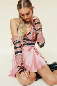 Summer Lace-up Chiffon Satin <strong>Wrap</strong> Mini <strong>Skirt</strong> Womens Solid Color Mini High Waist <strong>Skirts</strong> Fashion One-piece Lace Short <strong>Skirt</strong> - Product Image 4