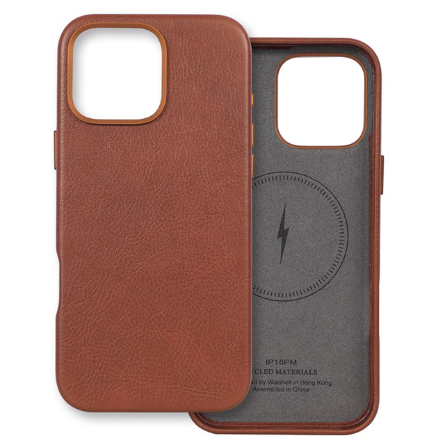 Custom Vintage PU Leather Mobile Phone Case for iPhone 13 14 15 16 Pro Max Supports Wireless Charging